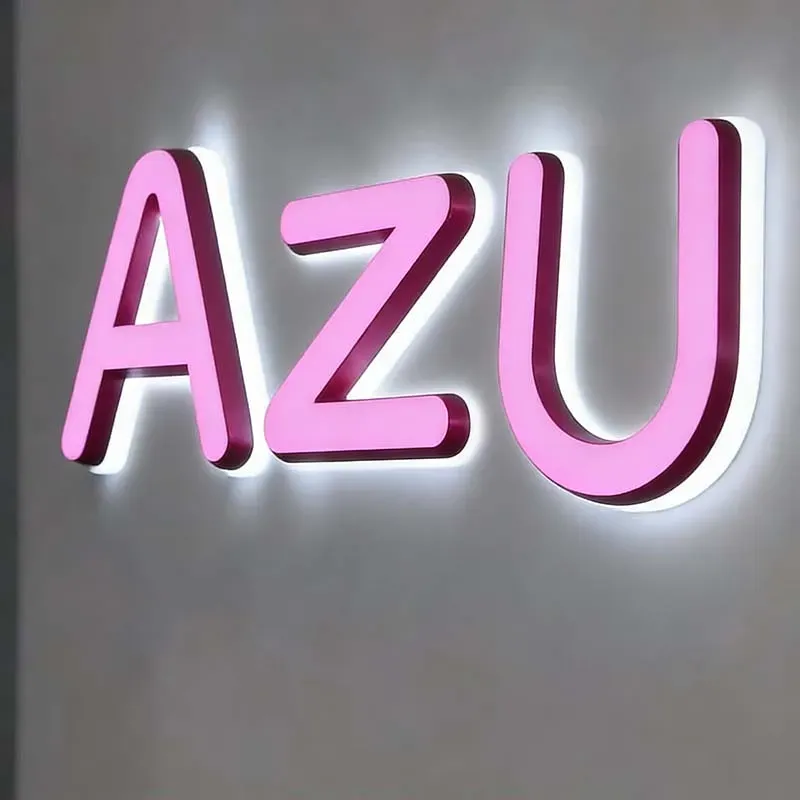 projet réel de lettres LED acryliques